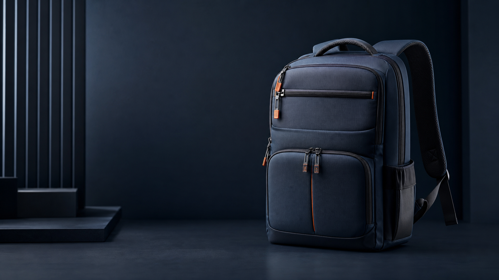 Navy commuter backpack for wholesale and OEM sourcing